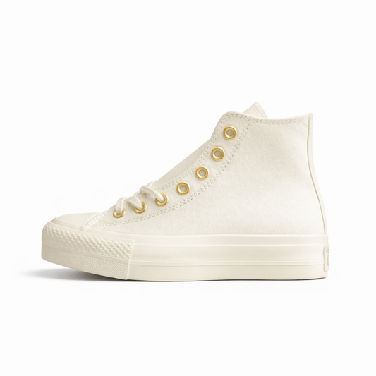 Essenza Rosa Chuck Taylor All Star Lift Platform HI Egret / Gold | sapatilhas Sole Rua