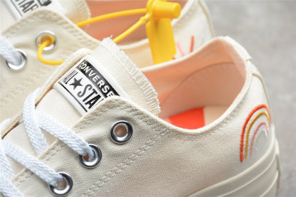 Fabrika Supply Chuck Taylor All Star Rainbow Platform Low White / Cream | sapatilhas Sole Rua