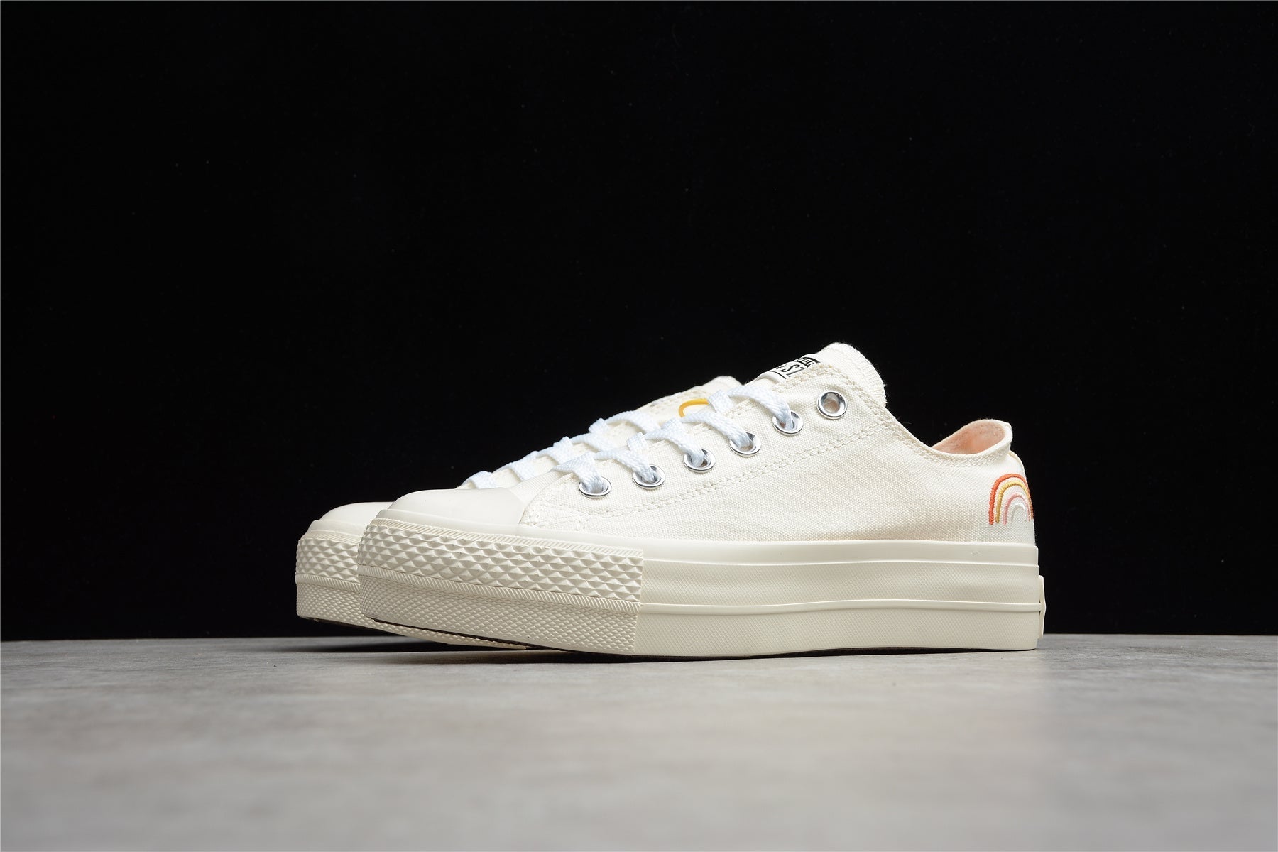 Fabrika Supply Chuck Taylor All Star Rainbow Platform Low White / Cream | sapatilhas Sole Rua