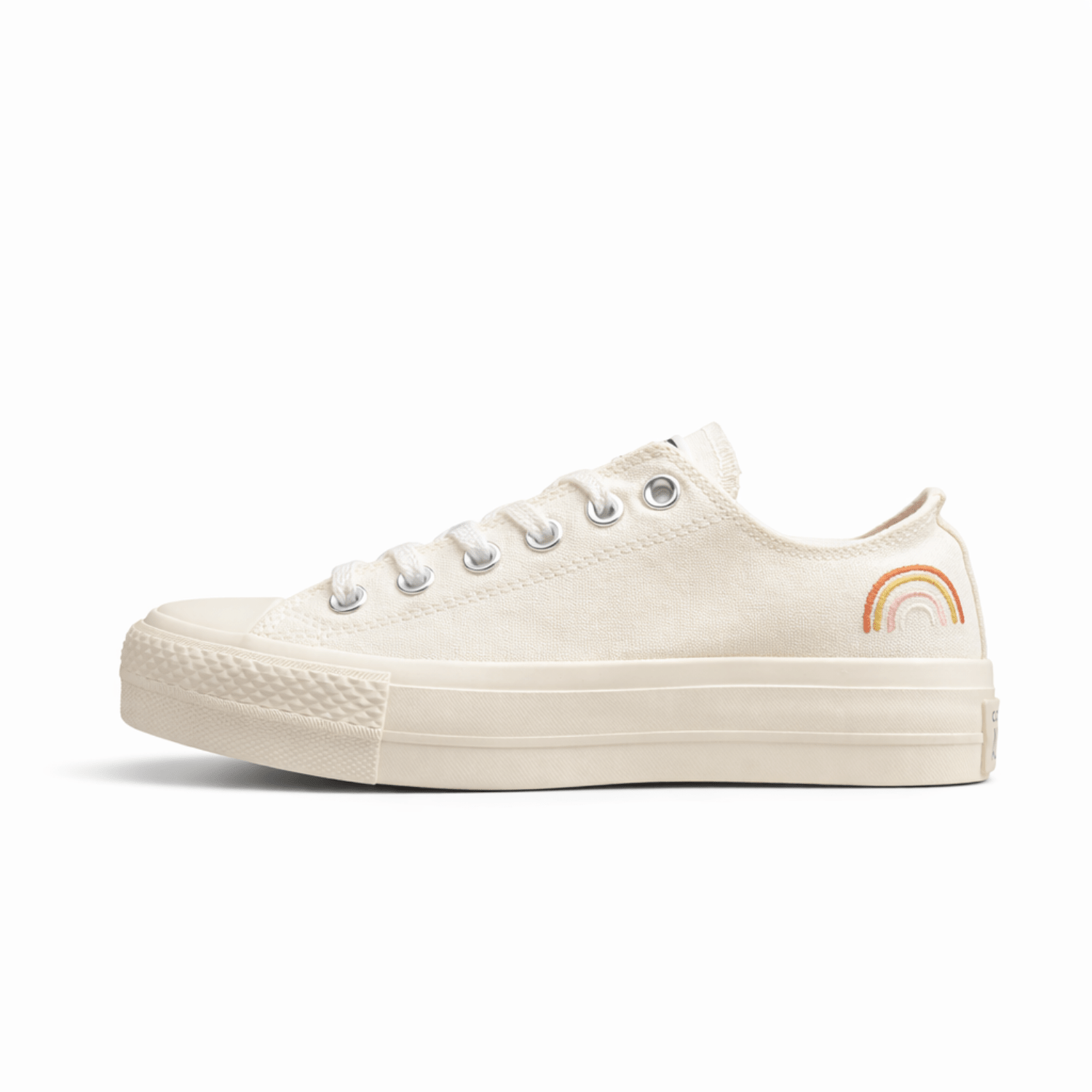 Fabrika Supply Chuck Taylor All Star Rainbow Platform Low White / Cream | sapatilhas Sole Rua