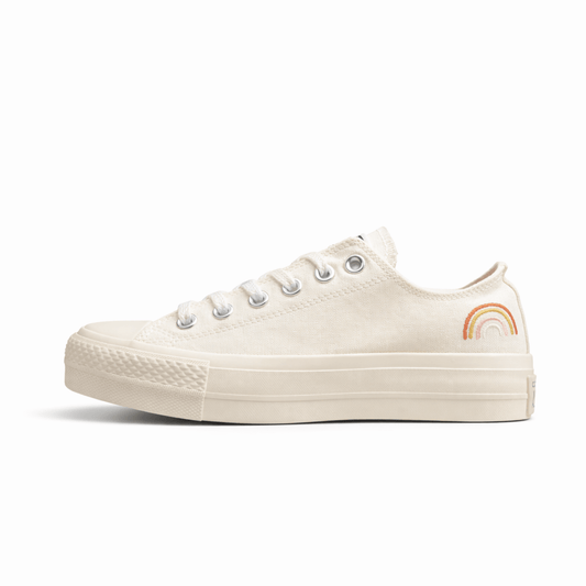 Fabrika Supply Chuck Taylor All Star Rainbow Platform Low White / Cream | sapatilhas Sole Rua