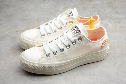 Fabrika Supply Chuck Taylor All Star Rainbow Platform Low White / Cream | sapatilhas Sole Rua