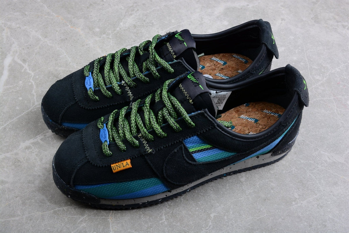 Essenza Rosa Cortez x Union LA Black / Blue / Green | sapatilhas Sole Rua