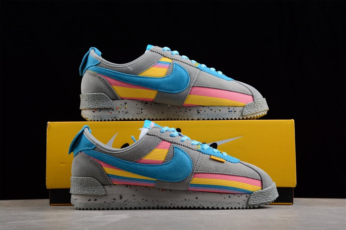 Essenza Rosa Cortez x Union LA Grey / Blue / Yellow / Pink | sapatilhas Sole Rua