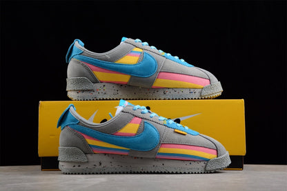 Essenza Rosa Cortez x Union LA Grey / Blue / Yellow / Pink | sapatilhas Sole Rua